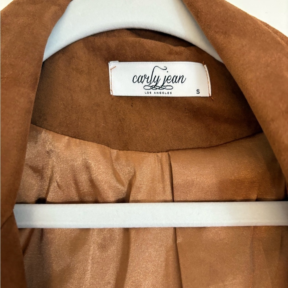 OG Carly Jean Los Angeles Tan Faux Leather Jacket - Picture 2 of 3